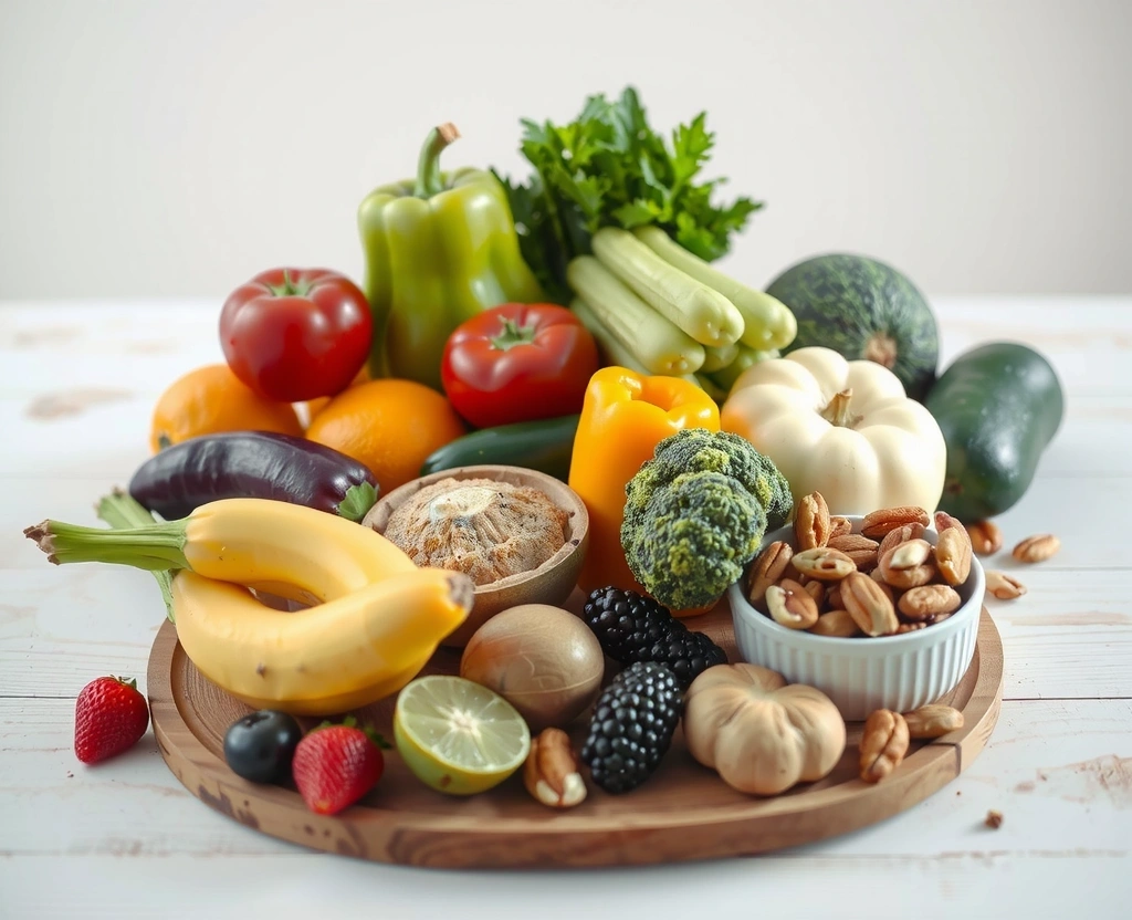 Gesunde Lebensmittel und frische Zutaten für optimale Ernährung